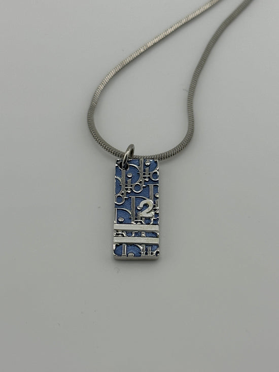 DIOR TROTTER BLUE PLATE NECKLACE