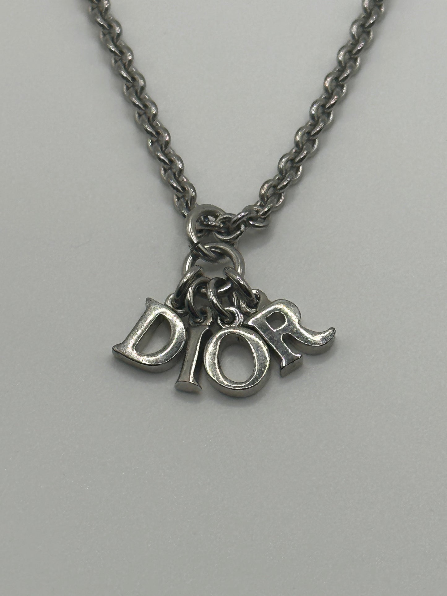 Dior Crystal Spellout Necklace in Silver – Nitryl